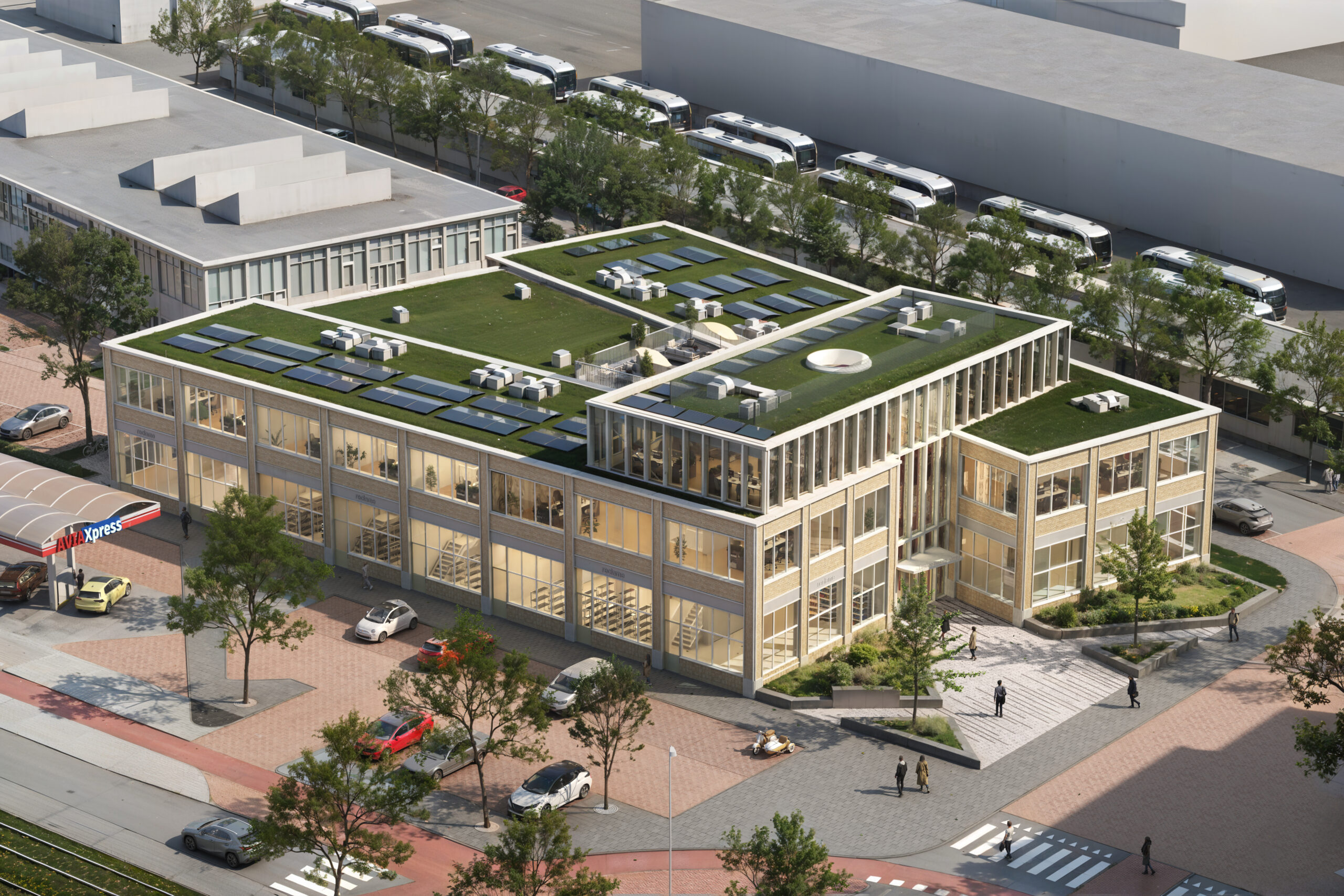Hybride draagconstructie voor bedrijfsverzamelgebouw Fruitweg